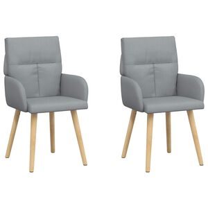 vidaXL Chaises de salle &agrave; manger 2 pc Tissu Gris clair 60 x 56 x 96 cm