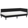 vidaXL Cadre de lit d'angle avec matelas 2 pcs Noir Velours