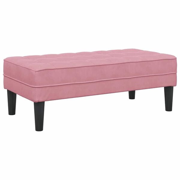 vidaXL banc avec coussin Rose 113 x 57 x 39 cm Velours