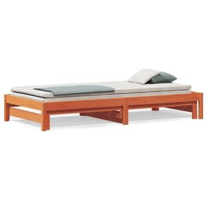 vidaXL Lit de jour et lit gigogne sans matelas cire marron 90x200 cm