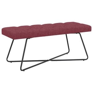 vidaXL Banc avec capitonnage bouton Bordeaux 110 x 40 x 46 cm Tissu