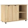 vidaXL Cabinet roulant Marron 100 x 39 x 65,5 cm Bois de Pin Massif