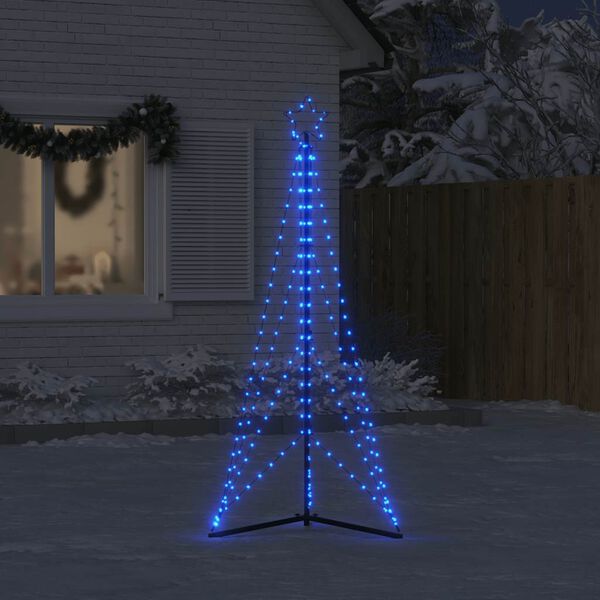 vidaXL Sapin de No&euml;l &agrave; LED 363 LED bleu 182 cm