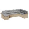 vidaXL Ensemble de canap&eacute; de jardin 8 pc Beige et Gris clair polyrotin