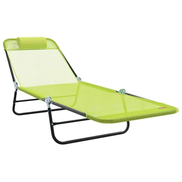 vidaXL Chaise longue pliante Vert 182 x 55 x 85,5 cm Textil&egrave;ne