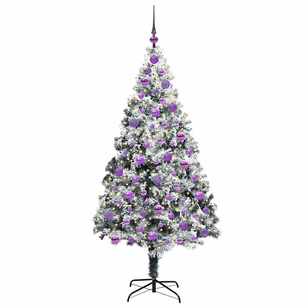 vidaXL Sapin de No&euml;l artificiel Blanc 180 cm PVC, Acier et Plastique