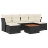 vidaXL Salon de jardin 7 pcs avec coussins noir r&eacute;sine tress&eacute;e