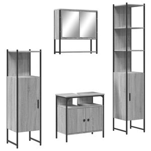vidaXL Ensemble de meubles de salle de bain 4 pcs Sonoma gris