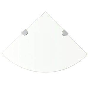 vidaXL &Eacute;tag&egrave;re de coin + supports chrom&eacute;s Verre Transparent 25 x 25 cm