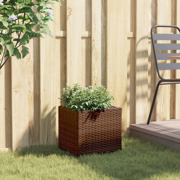 vidaXL Jardini&egrave;re marron 36x30x32 cm r&eacute;sine tress&eacute;e