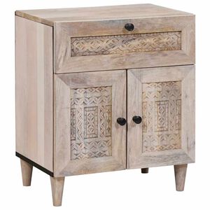 vidaXL Table de chevet Blanc 50 x 33 x 60 cm Bois d'ing&eacute;nierie