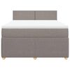vidaXL Sommier &agrave; lattes de lit avec matelas Taupe 140x190 cm Tissu