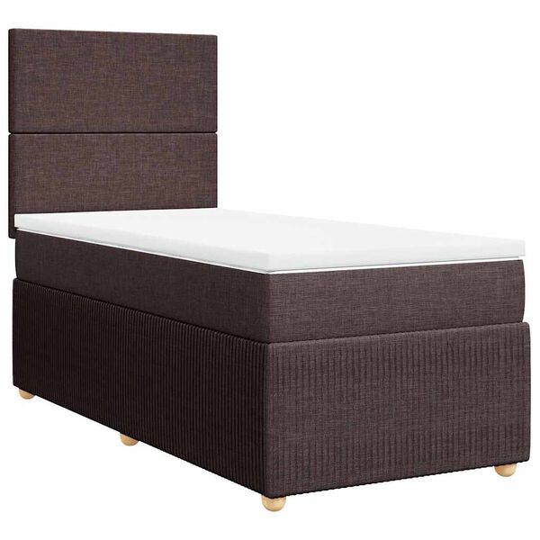 vidaXL Sommier &agrave; lattes de lit avec matelas Marron fonc&eacute; 100x200 cm