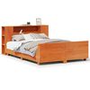 vidaXL Cadre de lit sans matelas cire marron 135x190cm bois pin massif