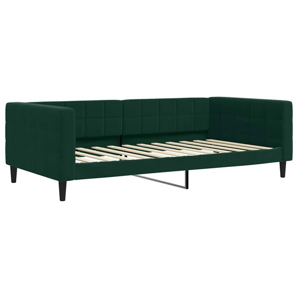 vidaXL Lit de jour avec matelas vert fonc&eacute; 100x200 cm velours