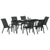 vidaXL Ensemble de salle &agrave; manger pour jardin 7 pcs Noir
