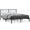 vidaXL Cadre de lit métal sans matelas avec tête de lit noir 150x200cm