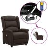 vidaXL Fauteuil de massage Marron foncé Tissu