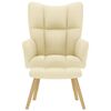 vidaXL Chaise de relaxation avec repose-pied Crème Tissu