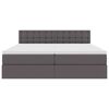 vidaXL Lit avec rangement et LED Gris 180 x 200 cm Cuir synth&eacute;tique