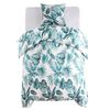 vidaXL Parure de lit housse de couette feuilles vert 140x200/60x70 cm