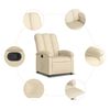 vidaXL Fauteuil inclinable Crème Tissu