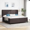 vidaXL Lit &agrave; ressorts avec matelas Marron fonc&eacute; 200 x 200 cm tissu