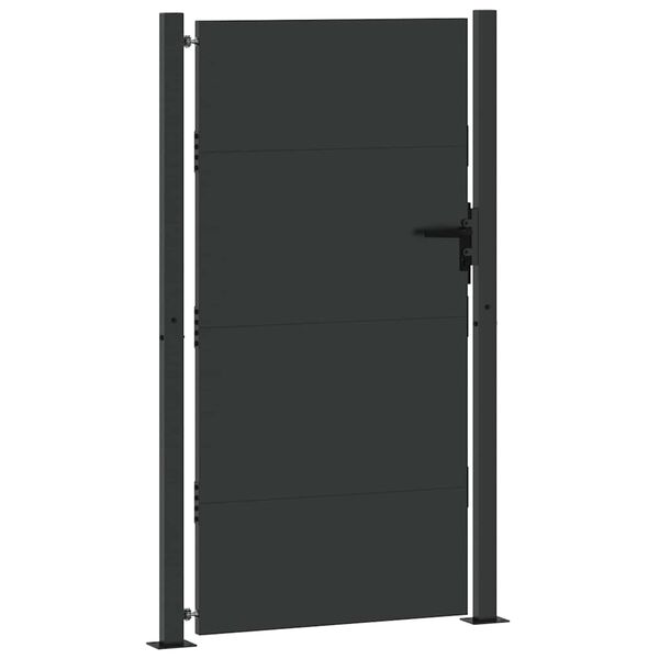 vidaXL Porte de Jardin Noir 105 x 175 cm Acier peint par poudre