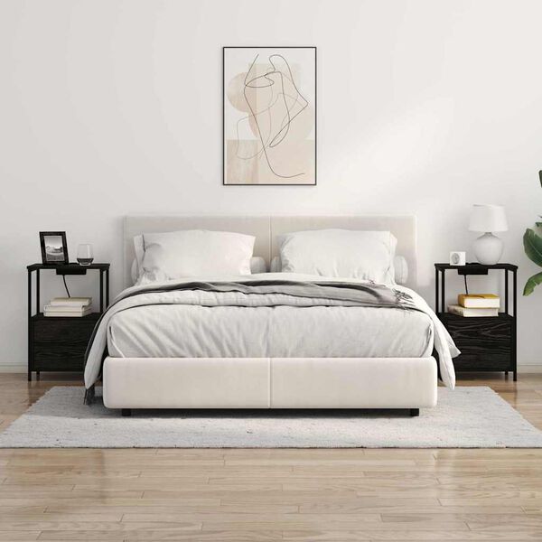 vidaXL Cabinet de chevet Ch&ecirc;ne noir 40 x 31 x 60 cm Bois d'ing&eacute;nierie