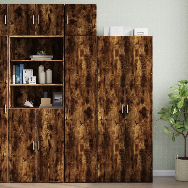 vidaXL Armoire de rangement mince ch&ecirc;ne fum&eacute; 40x42,5x225 cm