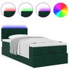 vidaXL Lit ottoman avec matelas et LED Vert fonc&eacute; 80x200cm velours