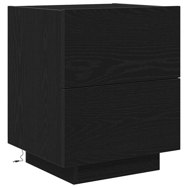 vidaXL Cabinet de chevet Ch&ecirc;ne noir 45 x 40 x 55 cm Bois d'ing&eacute;nierie