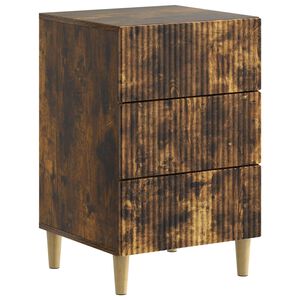 vidaXL Cabinet de chevet avec tiroir Ch&ecirc;ne fum&eacute; 43 x 41 x 66,5 cm