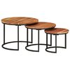 vidaXL Tables gigognes 3 pcs bois massif d'acacia