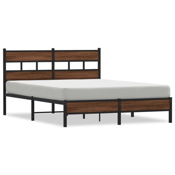 vidaXL Cadre de lit sans matelas ch&ecirc;ne marron 140x190 cm
