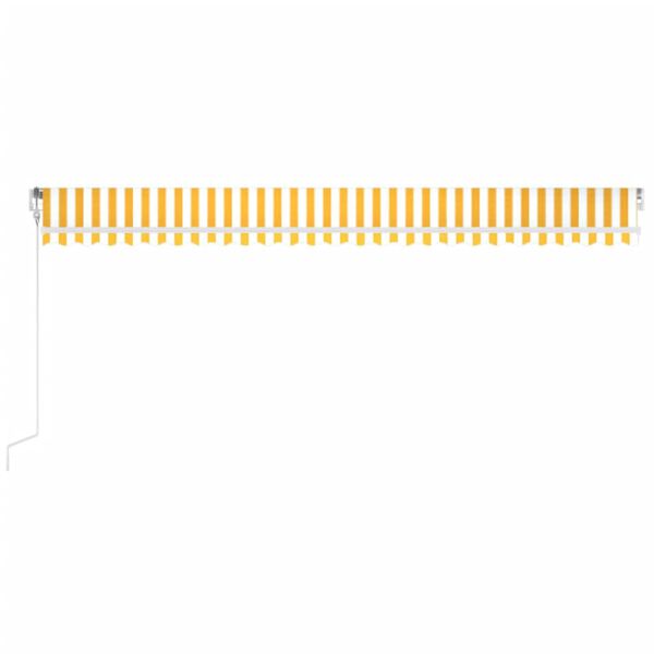 vidaXL Auvent automatique capteur de vent LED 600x350cm Jaune et blanc