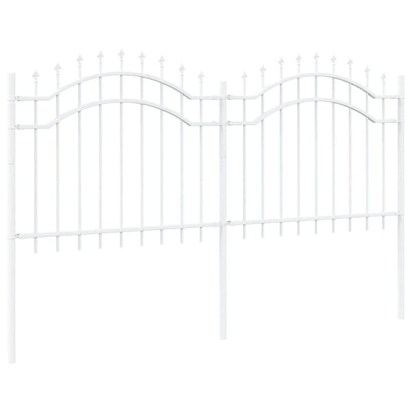 vidaXL Cl&ocirc;ture de jardin Blanc 240 x 140 cm Acier peint par poudre