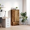 vidaXL Armoire avec tiroir vieux bois 55,5x34x119,5 cm bois ing&eacute;nierie