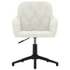 vidaXL Chaise pivotante de bureau Cr&egrave;me Velours