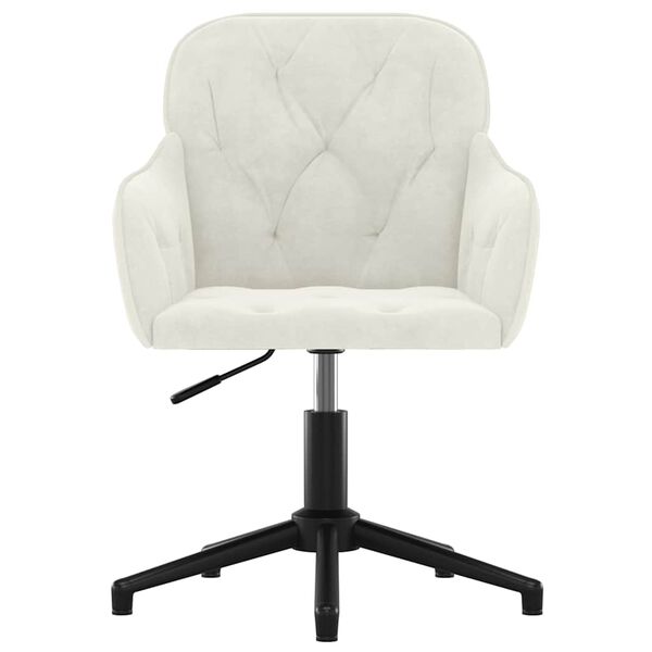 vidaXL Chaise pivotante de bureau Cr&egrave;me Velours