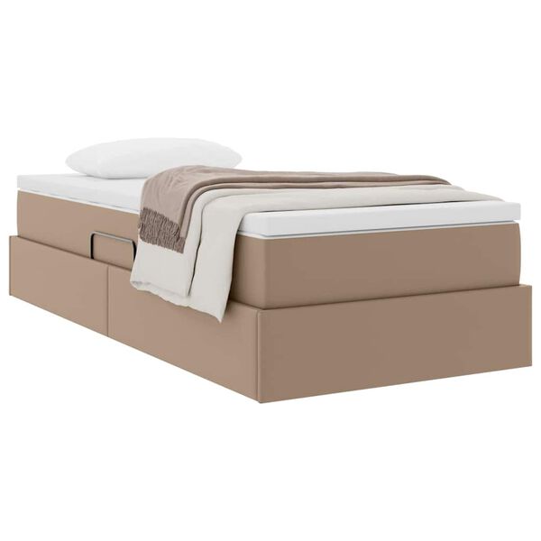 vidaXL Lit avec rangement et matelas Cappuccino 90 x 200 cm