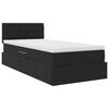 vidaXL Lit de Rangement avec matelas Noir 90 x 190 cm Velours