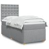 vidaXL Sommier &agrave; lattes de lit avec matelas gris clair 80x200 cm tissu