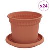 vidaXL Pots de plantes 24 pcs Rouge brique &Oslash; 12,5 x 10 cm Plastique
