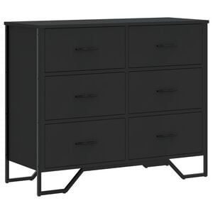 vidaXL Commode noir 91x35,5x74,5 cm bois d'ing&eacute;nierie