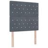 vidaXL Lit &agrave; ressort LED avec matelas Gris fonc&eacute; 90 x 190 cm Velours