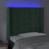 vidaXL T&ecirc;te de lit &agrave; LED Vert fonc&eacute; 93x16x118/128 cm Velours