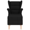 vidaXL Fauteuil avec repose-pied Noir Tissu