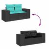 vidaXL Salon de jardin 7 pcs avec coussins noir r&eacute;sine tress&eacute;e