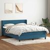 vidaXL Sommier &agrave; lattes de lit et matelas bleu fonc&eacute; 140x210cm velours